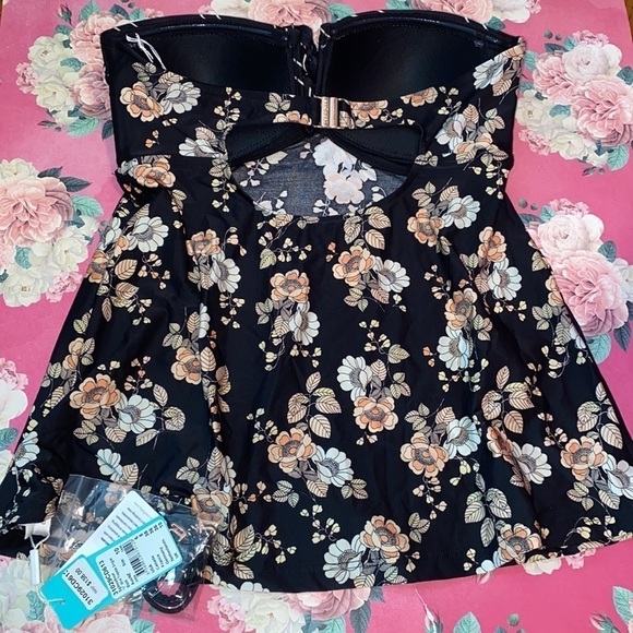 Seafolly‎ halter tankini NEW floral cut out back size 6 US - Picture 4 of 7